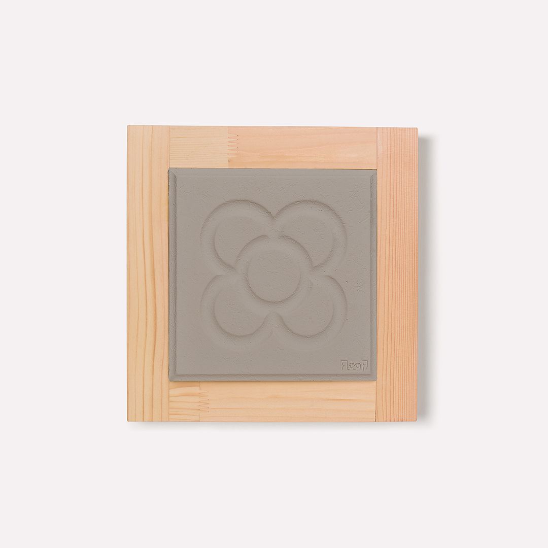 Cuadro_flor_barcelona_panot_pequeño_gris_claro decoracio barcelona interiorisme